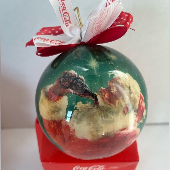 1994 Enesco coca-Cola Handmade Decoupage Ornament - Picture 1 of 4